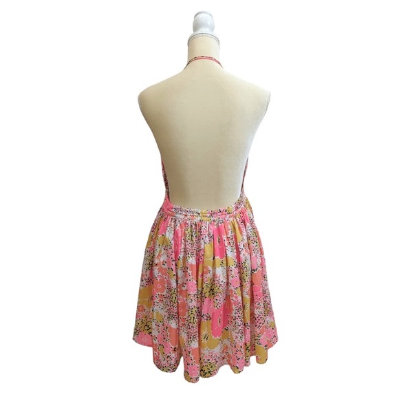 ASOS Swim Tropical Abstract Print Backless Mini Dress Swim Suite Cover-up Sz. 2 - Picture 3 of 6